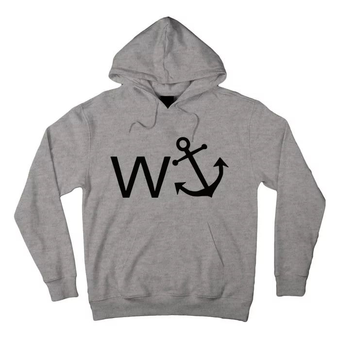 W Anchor Funny Wanker Jerk Funny Slang Tall Hoodie