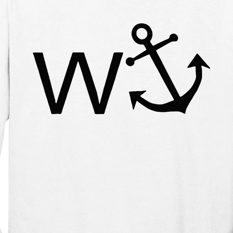 W Anchor Funny Wanker Jerk Funny Slang Long Sleeve Shirt