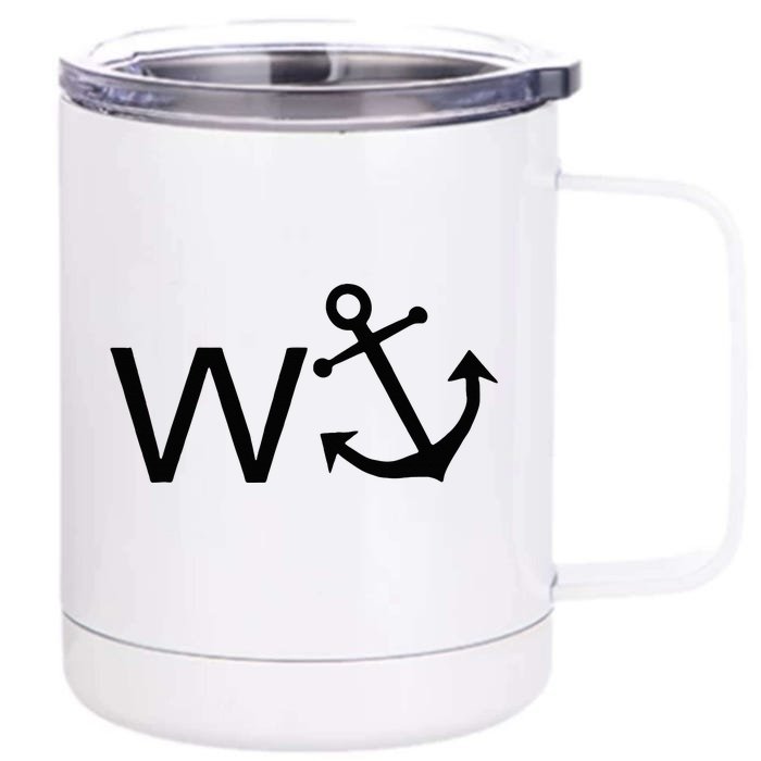 W Anchor Funny Wanker Jerk Funny Slang Front & Back 12oz Stainless Steel Tumbler Cup