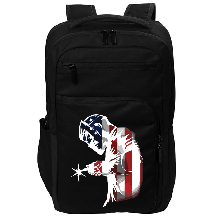 Welder American Flag USA Patriotic Welder Impact Tech Backpack