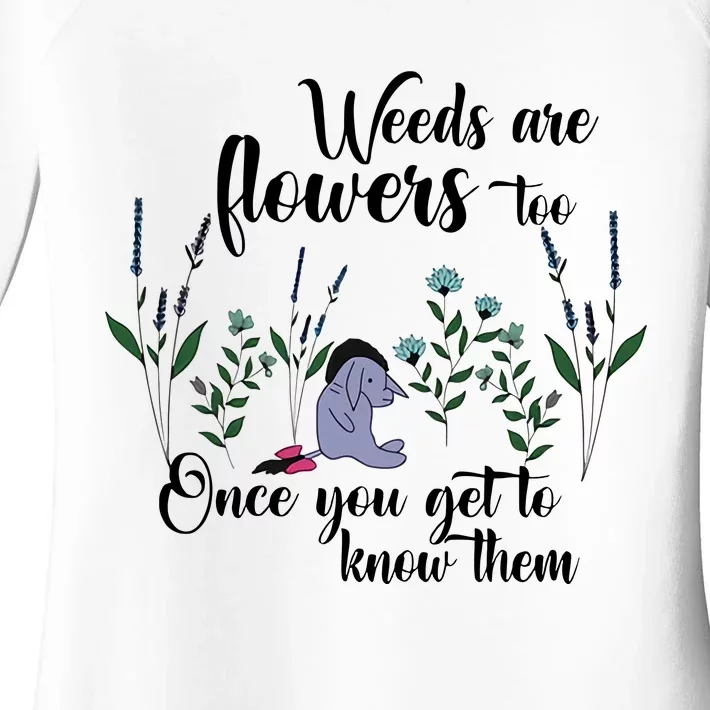 Weeds Are Flowers Too Once You Get To Know Them Cute Bear Flower Garden Festival Women's Perfect Tri Tunic Long Sleeve Shirt