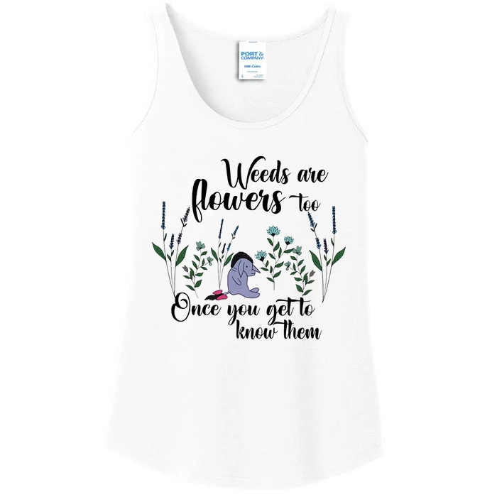 Weeds Are Flowers Too Once You Get To Know Them Cute Bear Flower Garden Festival Ladies Essential Tank