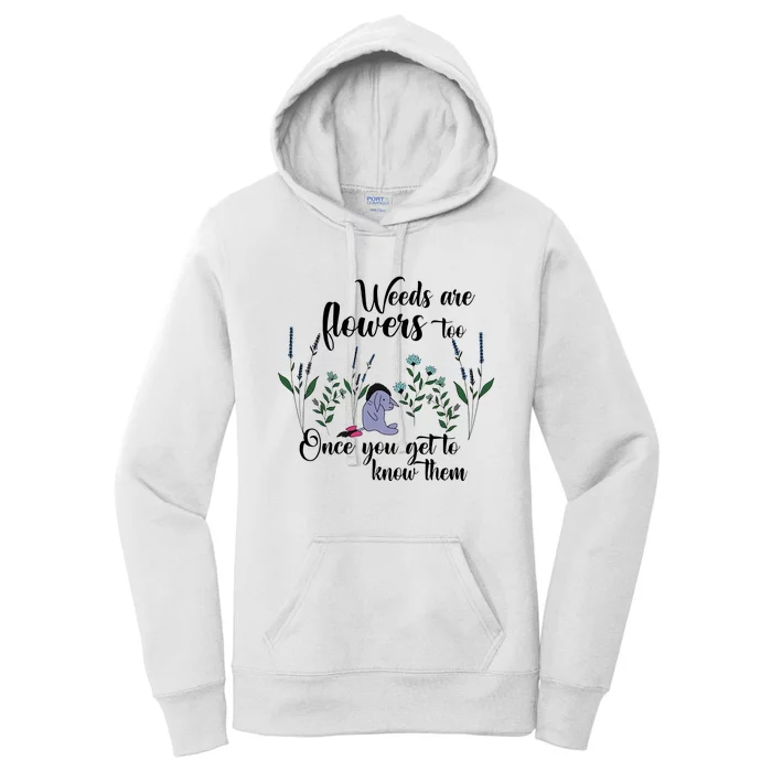 Weeds Are Flowers Too Once You Get To Know Them Cute Bear Flower Garden Festival Women's Pullover Hoodie