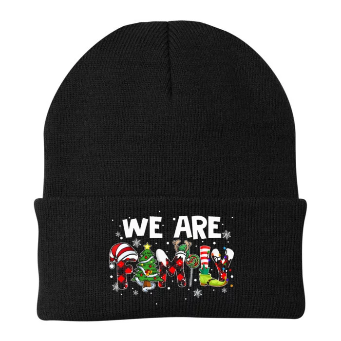 We Are Family Christmas Pajamas Funny Matching Family Xmas Knit Cap Winter Beanie