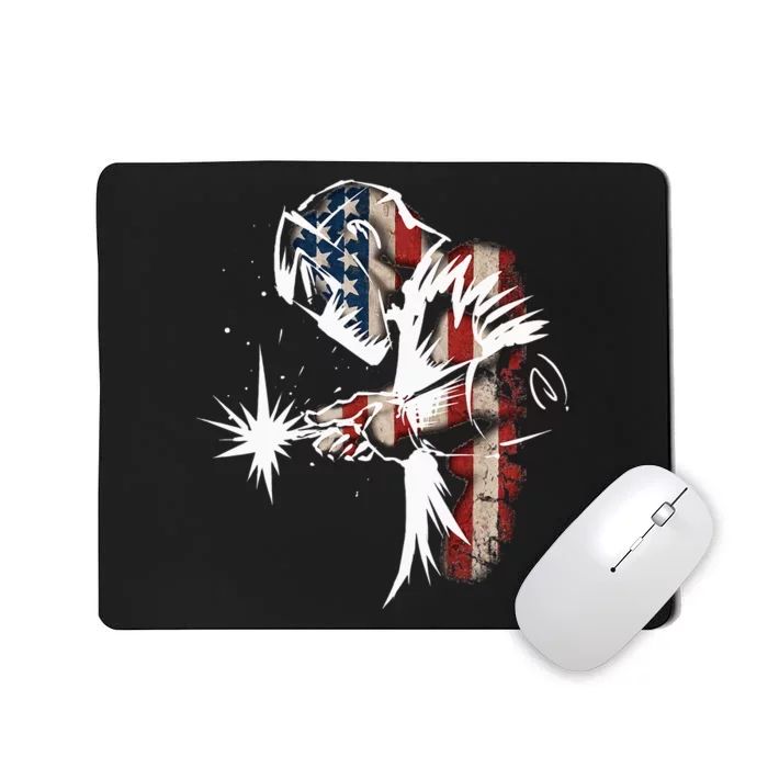 Welder American Flag USA Patriotic Welder Gift Mousepad