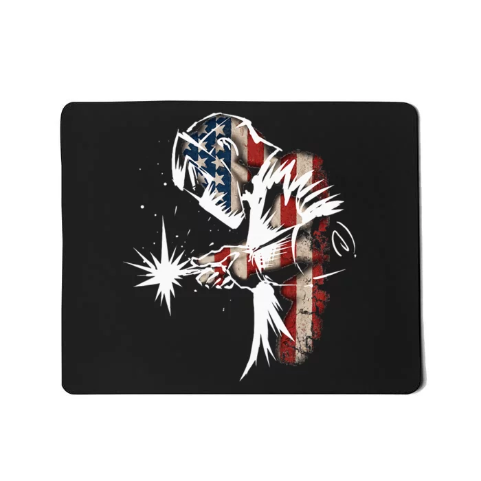 Welder American Flag USA Patriotic Welder Gift Mousepad