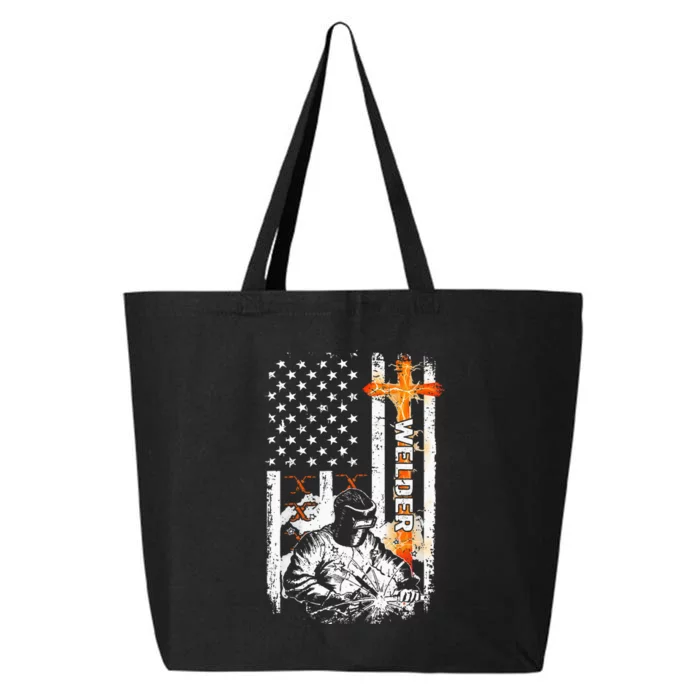 Welder American Flag Welding Fusing Material Funny Technical 25L Jumbo Tote