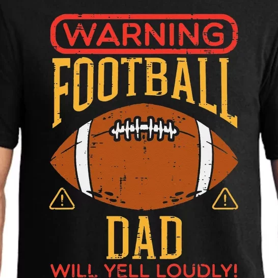 Warning American Football Dad Yell Funny Family Matching Pajama Set