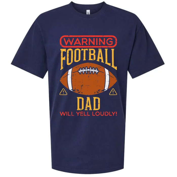 Warning American Football Dad Yell Funny Family Matching Sueded Cloud Jersey T-Shirt