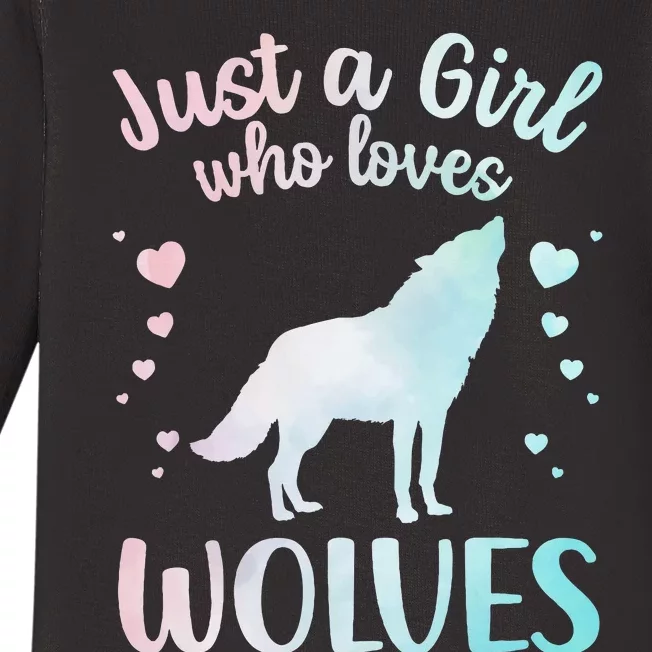 Wolves Art For Wolf Related Animal Wolf Lover Baby Long Sleeve Bodysuit