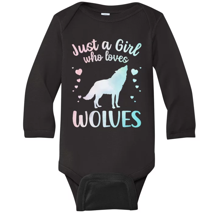 Wolves Art For Wolf Related Animal Wolf Lover Baby Long Sleeve Bodysuit