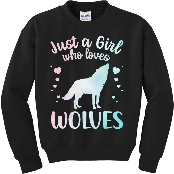 Wolves Art For Wolf Related Animal Wolf Lover Kids Sweatshirt