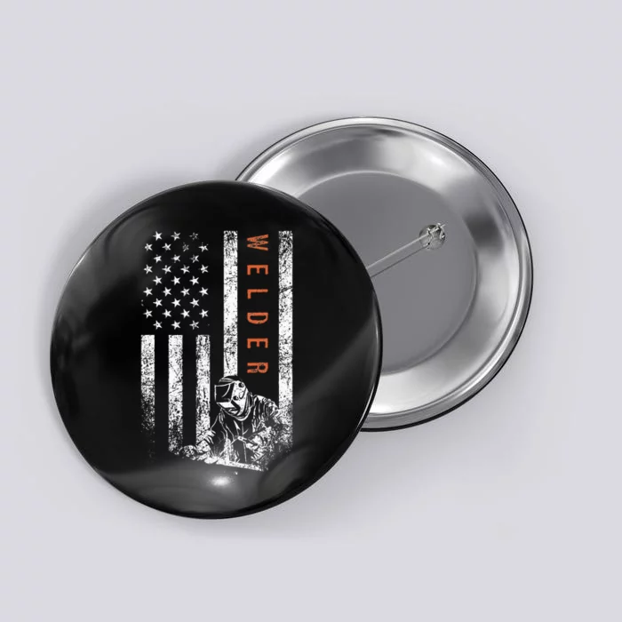 Welder American Flag Design Welding Button