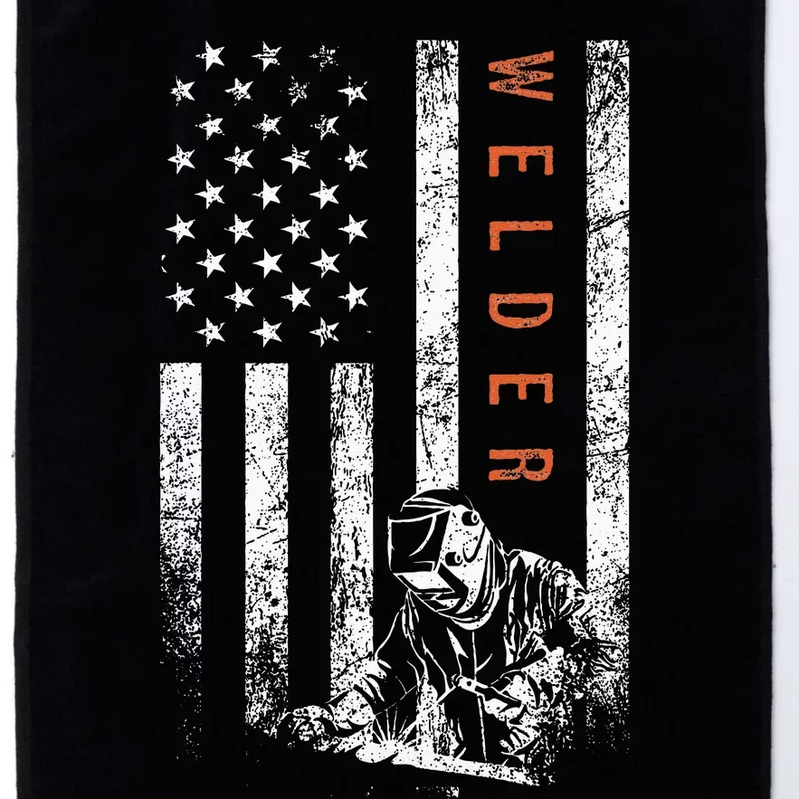 Welder American Flag Design Welding Platinum Collection Golf Towel