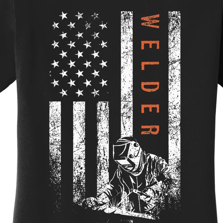 Welder American Flag Design Welding Women's T-Shirt