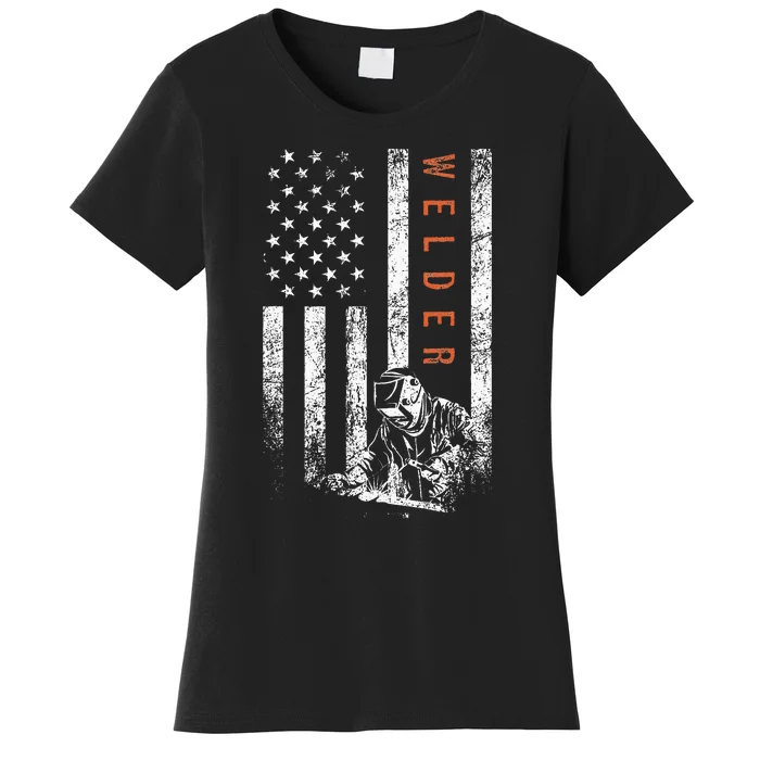 Welder American Flag Design Welding Women's T-Shirt