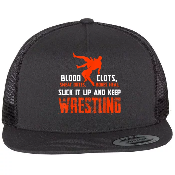 Wrestling Apparel Flat Bill Trucker Hat