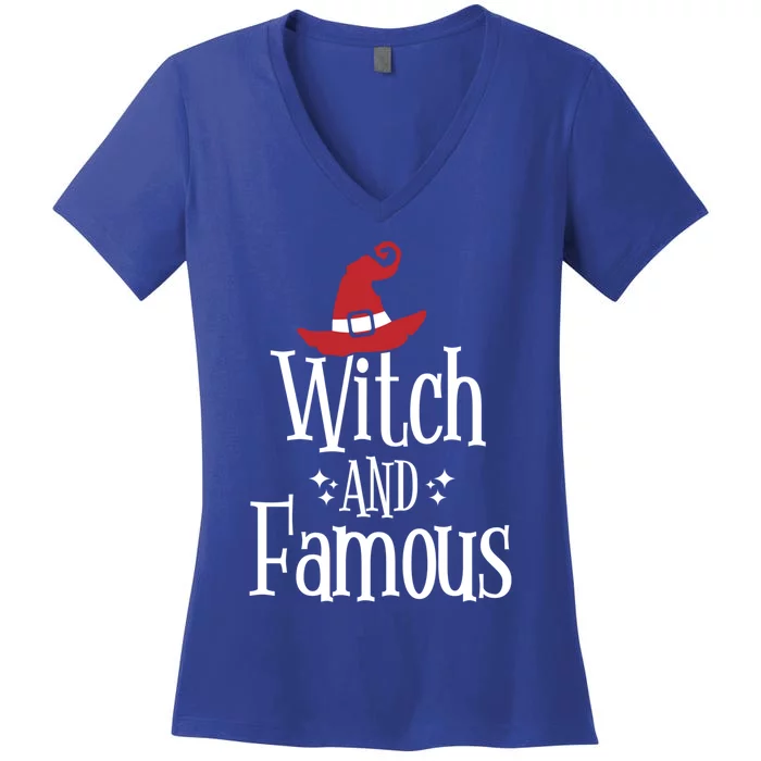 Witch And Famous Witchy Attire Halloween Costume Cute Gift Women's V-Neck T-Shirt