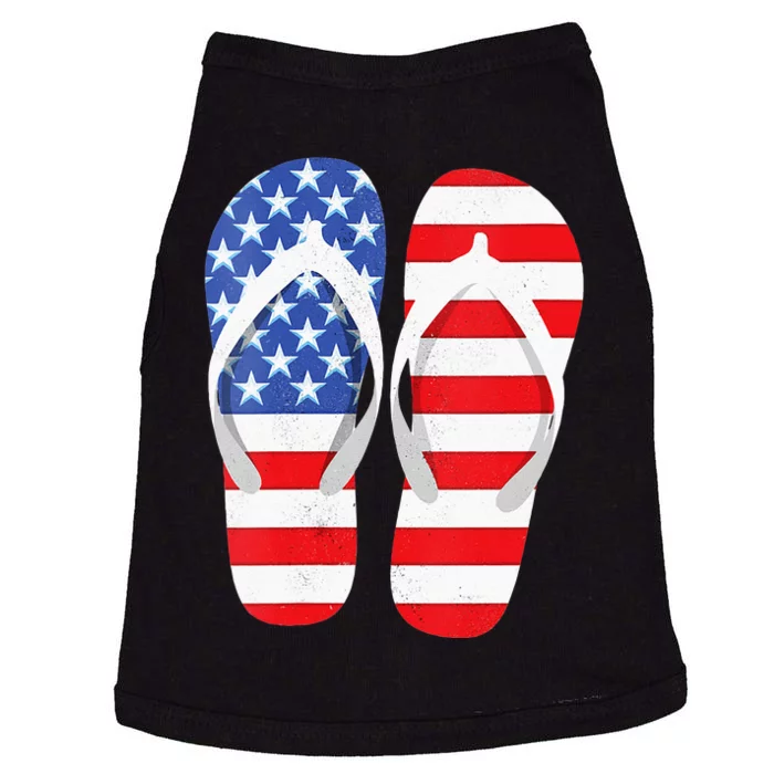 Womens American Flag Flip Flops Comfortable Slippers Flip Flops Doggie Tank