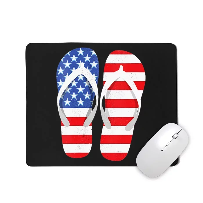 Womens American Flag Flip Flops Comfortable Slippers Flip Flops Mousepad