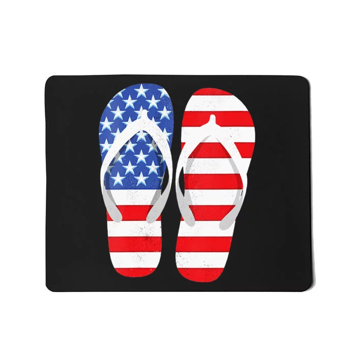 Womens American Flag Flip Flops Comfortable Slippers Flip Flops Mousepad