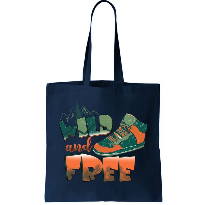 Wild And Free Camping Hiking Gift Hiking Shoes Tote Bag