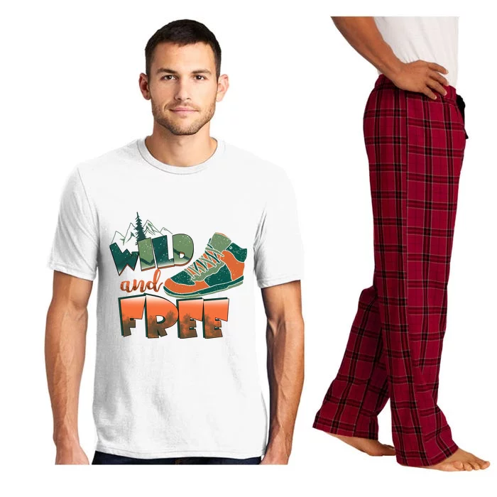 Wild And Free Camping Hiking Gift Hiking Shoes Pajama Set