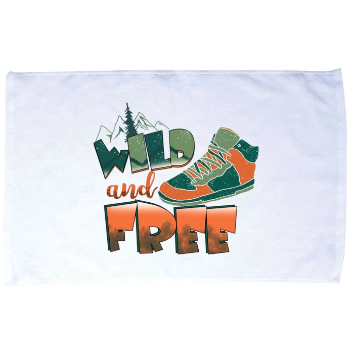 Wild And Free Camping Hiking Gift Hiking Shoes Microfiber Hand Towel