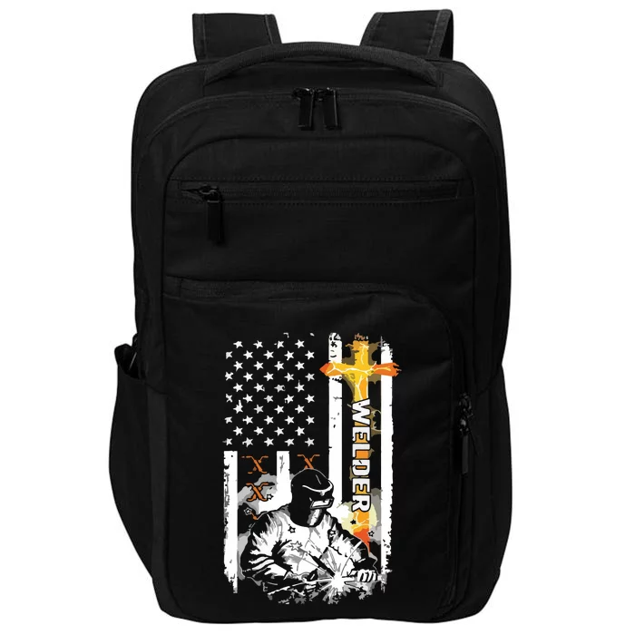 Welder American Flag Welding Fusing Material Funny Technical Impact Tech Backpack