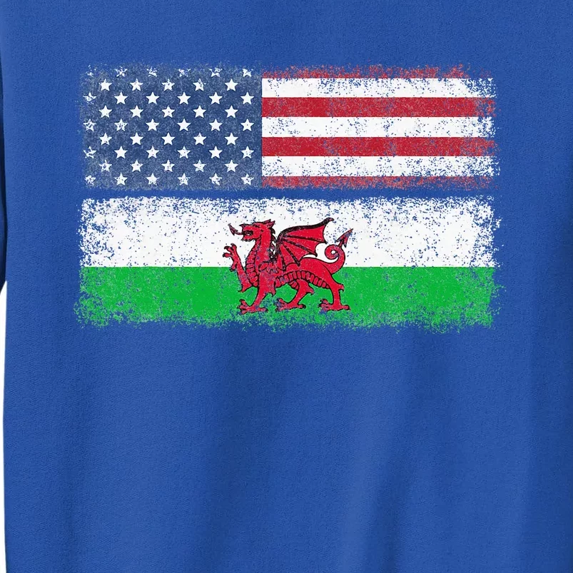 Welsh American Flag Wales Usa Pride America Tall Sweatshirt