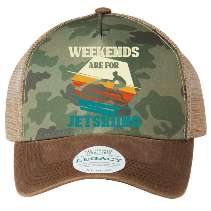 Weekends Are For Jetskiing Funny Jet Ski Lovers Funny Gift Legacy Tie Dye Trucker Hat