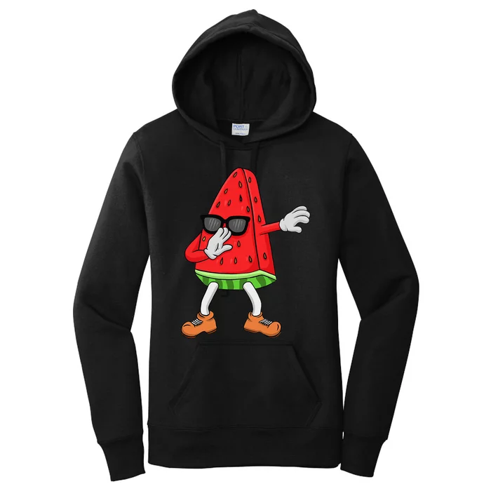 Watermelon Art For Dabbing Watermelon Wedge Lovers Women's Pullover Hoodie