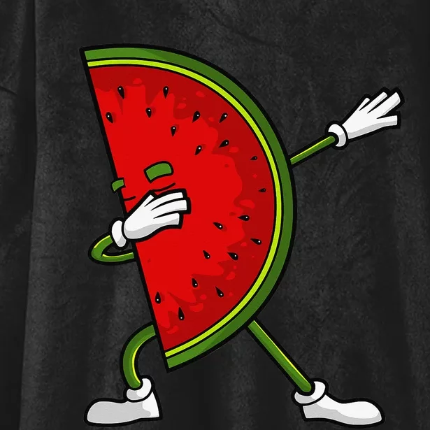 Watermelon Art For Dabbing Watermelon Wedge Lovers Hooded Wearable Blanket