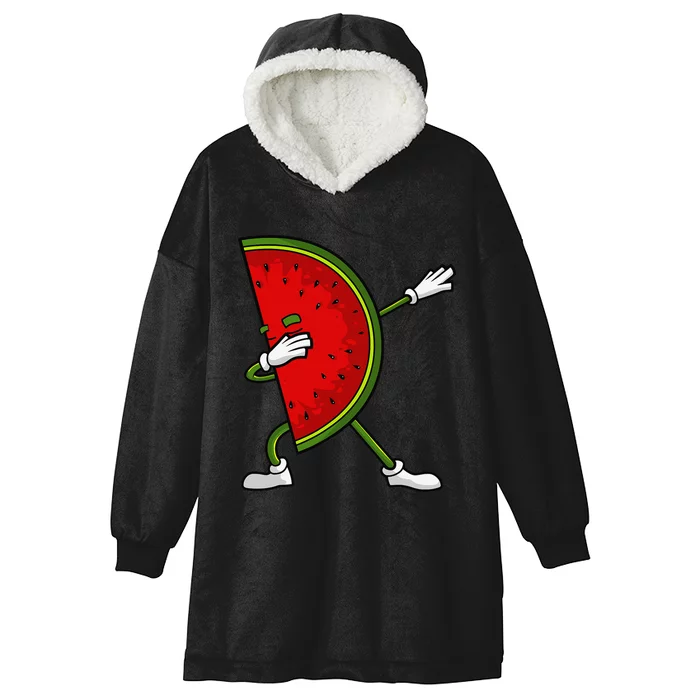 Watermelon Art For Dabbing Watermelon Wedge Lovers Hooded Wearable Blanket