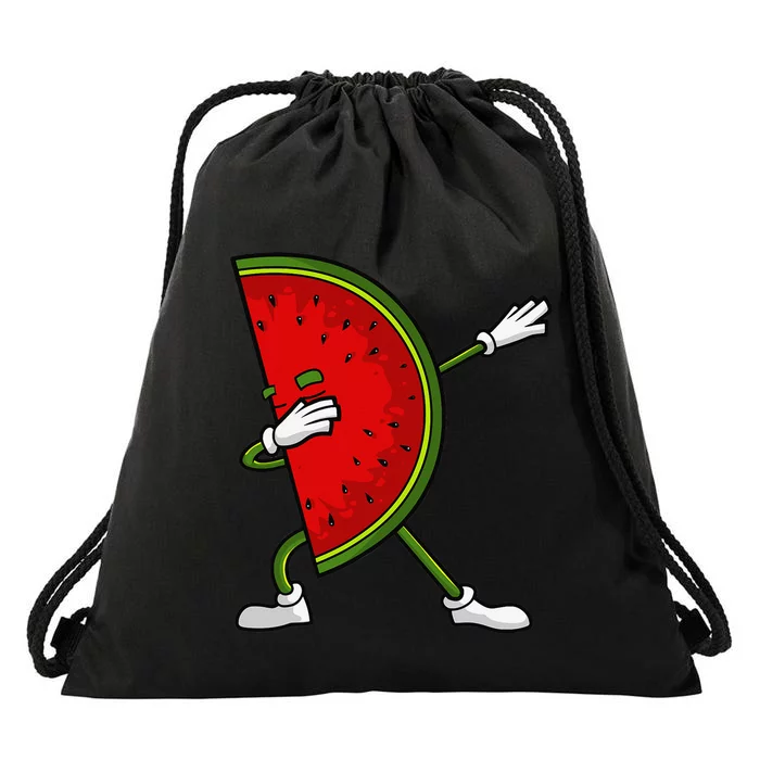 Watermelon Art For Dabbing Watermelon Wedge Lovers Drawstring Bag