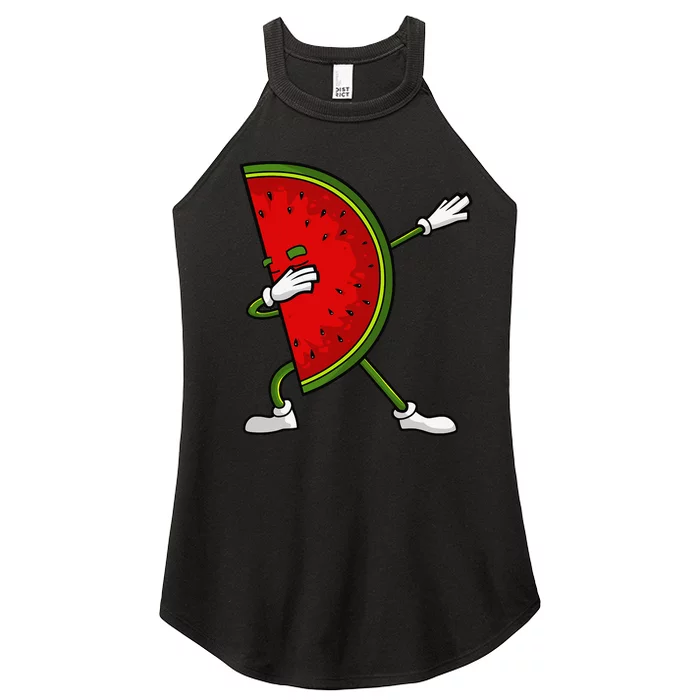 Watermelon Art For Dabbing Watermelon Wedge Lovers Women’s Perfect Tri Rocker Tank