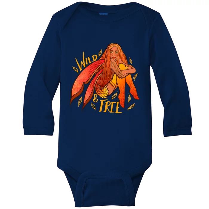 Wild And Free Autumn Fairy Druid Gift Baby Long Sleeve Bodysuit