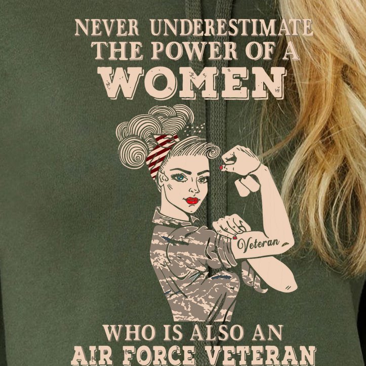 Women Air Force Veteran USAF Women Funny Crop Top Hoodie