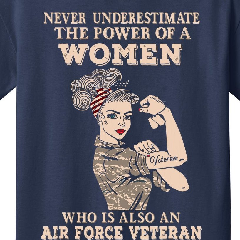 Women Air Force Veteran USAF Women Funny Kids T-Shirt