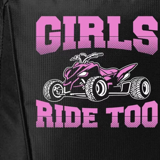 Wo ATV Funny Four Wheeler Quad Bike Girls Ride Too Quad Biker City Backpack