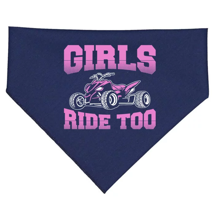 Wo ATV Funny Four Wheeler Quad Bike Girls Ride Too Quad Biker USA-Made Doggie Bandana