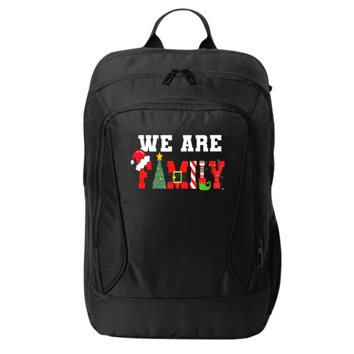 We Are Family Christmas Pajamas Funny Matching Xmas City Backpack