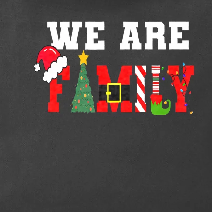 We Are Family Christmas Pajamas Funny Matching Xmas Zip Tote Bag