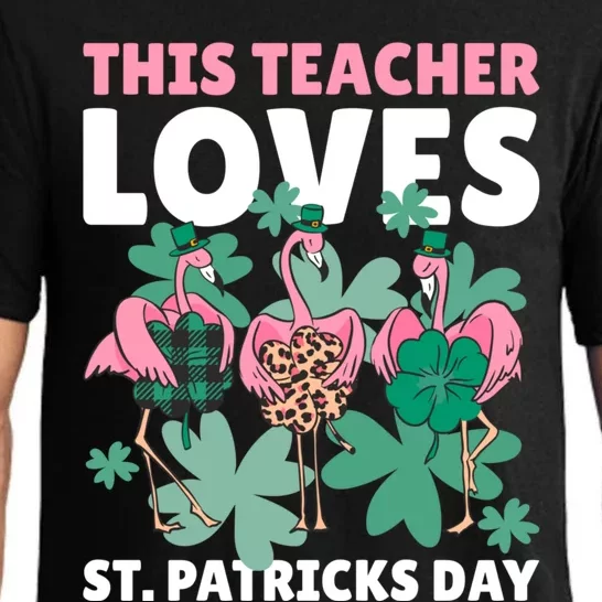 With A Flamingo This Teacher Loves St Patrick's Day Gift Pajama Set