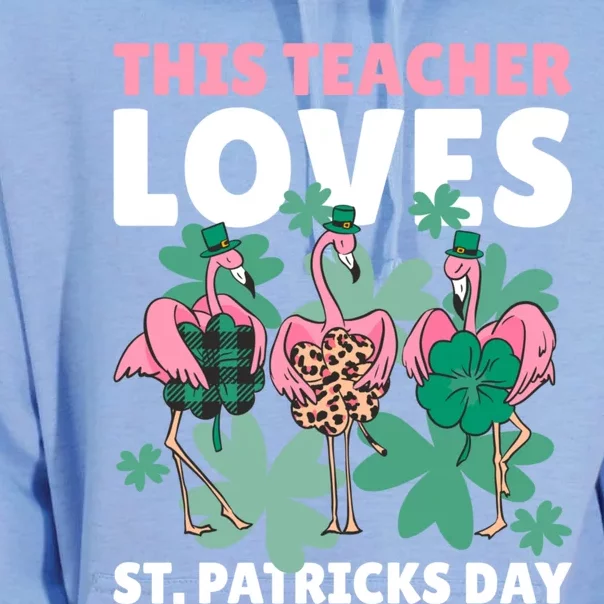 With A Flamingo This Teacher Loves St Patrick's Day Gift Unisex Surf Hoodie