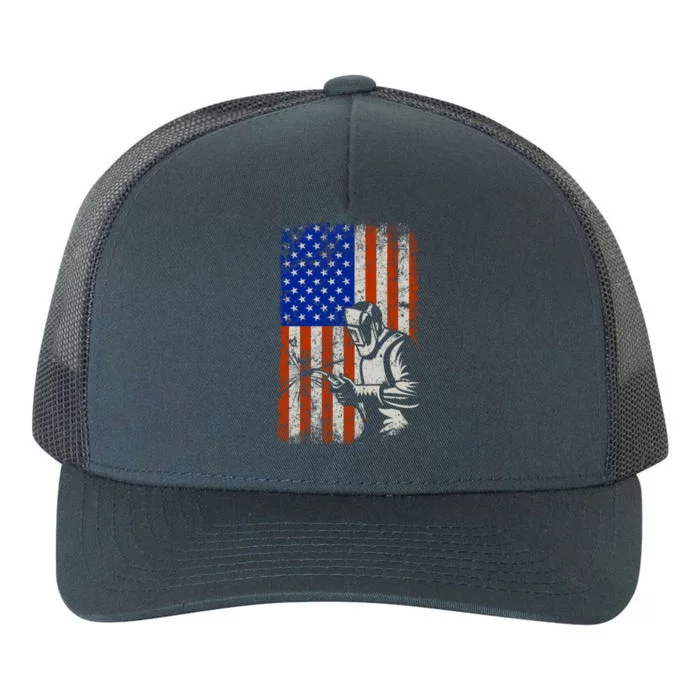 Welding American Flag Welder Fathers Day 4th Of July Dad Gift Yupoong Adult 5-Panel Trucker Hat