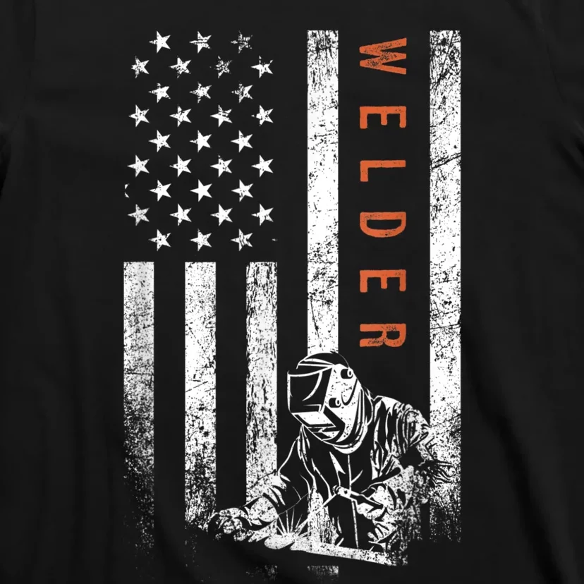 Welder American Flag Design Welding T-Shirt