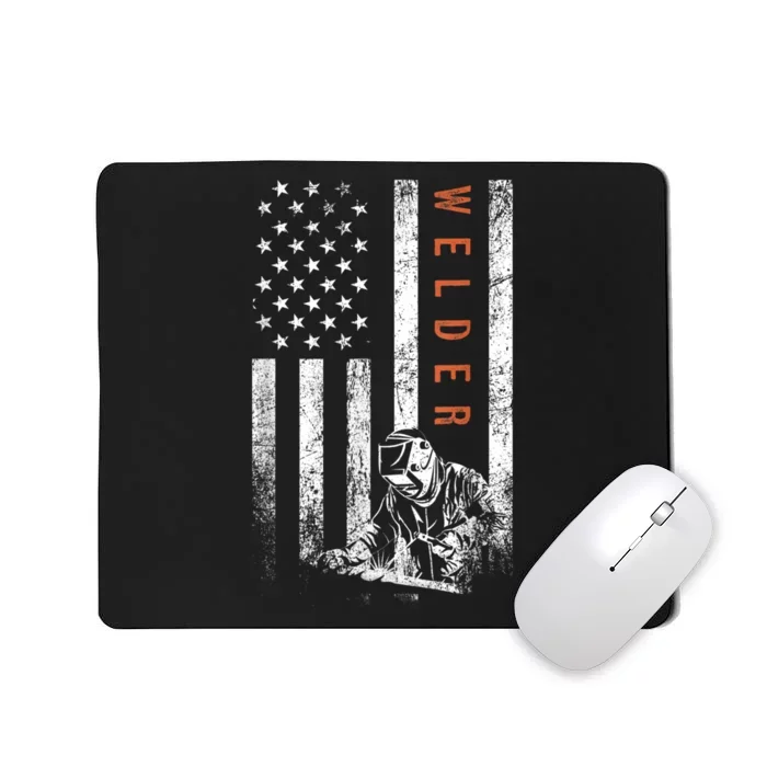 Welder American Flag Design Welding Mousepad