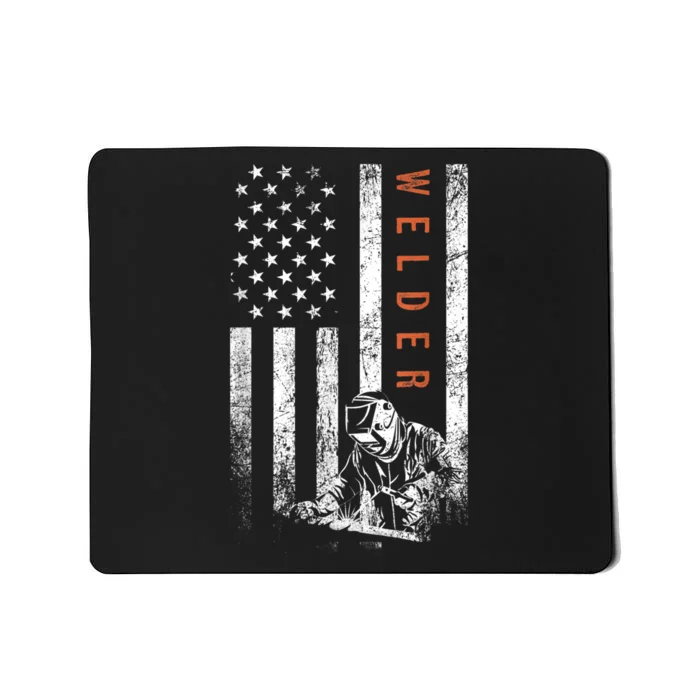 Welder American Flag Design Welding Mousepad