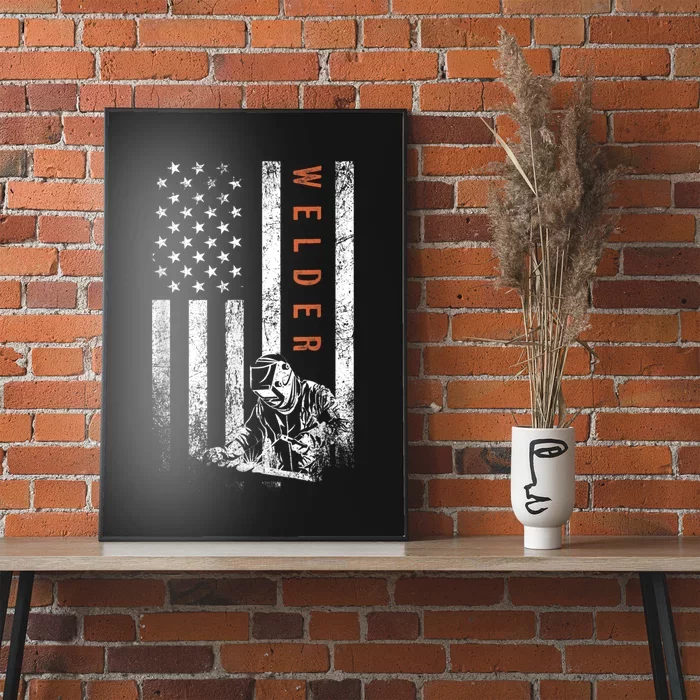 Welder American Flag Design Welding Poster